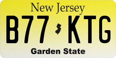 NJ license plate B77KTG