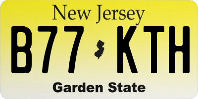 NJ license plate B77KTH