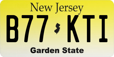 NJ license plate B77KTI