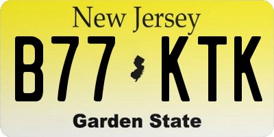 NJ license plate B77KTK
