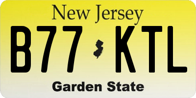 NJ license plate B77KTL
