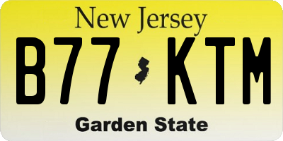 NJ license plate B77KTM