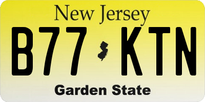 NJ license plate B77KTN