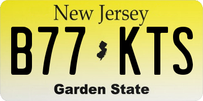 NJ license plate B77KTS
