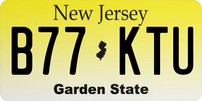 NJ license plate B77KTU