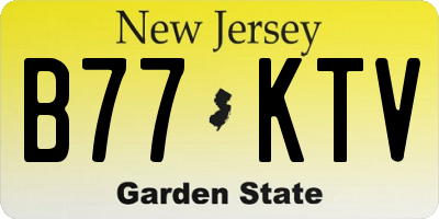 NJ license plate B77KTV