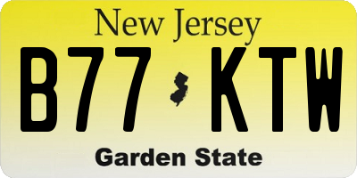 NJ license plate B77KTW