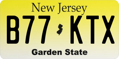 NJ license plate B77KTX