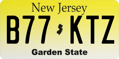 NJ license plate B77KTZ