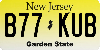 NJ license plate B77KUB
