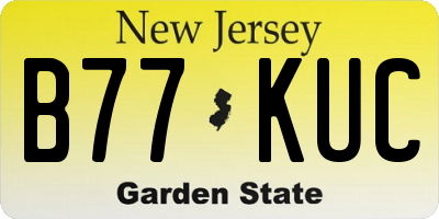NJ license plate B77KUC