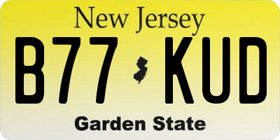 NJ license plate B77KUD