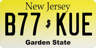 NJ license plate B77KUE
