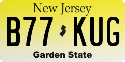 NJ license plate B77KUG