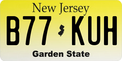 NJ license plate B77KUH