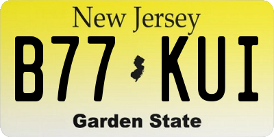NJ license plate B77KUI
