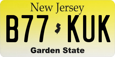 NJ license plate B77KUK