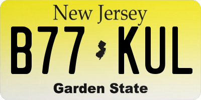 NJ license plate B77KUL