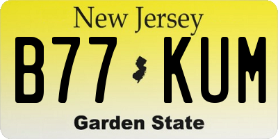 NJ license plate B77KUM