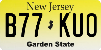 NJ license plate B77KUO