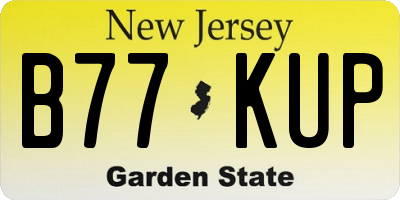 NJ license plate B77KUP