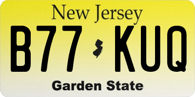 NJ license plate B77KUQ