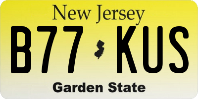 NJ license plate B77KUS