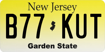 NJ license plate B77KUT