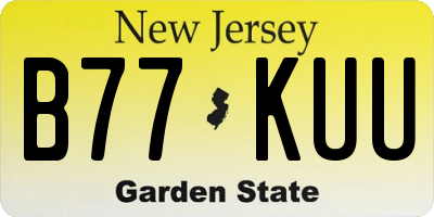 NJ license plate B77KUU