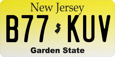 NJ license plate B77KUV