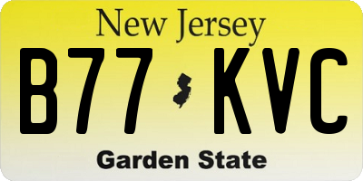 NJ license plate B77KVC