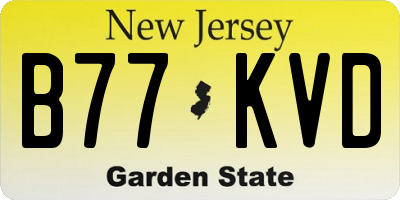 NJ license plate B77KVD