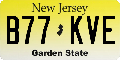 NJ license plate B77KVE
