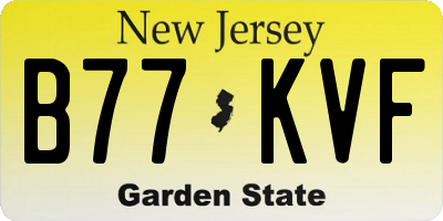 NJ license plate B77KVF