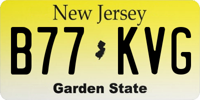 NJ license plate B77KVG