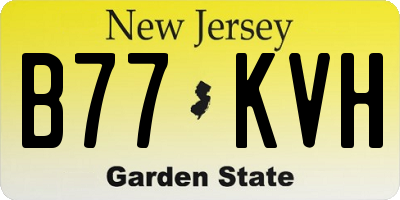 NJ license plate B77KVH