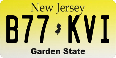 NJ license plate B77KVI