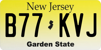 NJ license plate B77KVJ