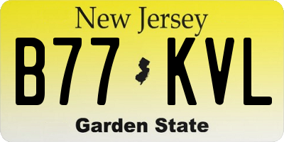 NJ license plate B77KVL