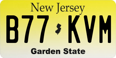 NJ license plate B77KVM
