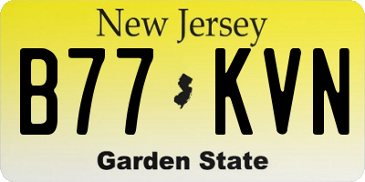 NJ license plate B77KVN