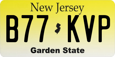 NJ license plate B77KVP