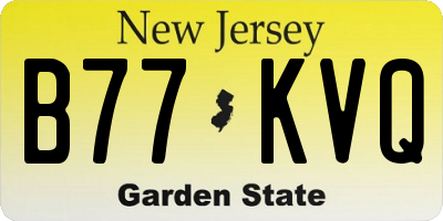 NJ license plate B77KVQ