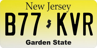 NJ license plate B77KVR