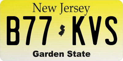 NJ license plate B77KVS