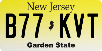 NJ license plate B77KVT