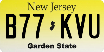 NJ license plate B77KVU