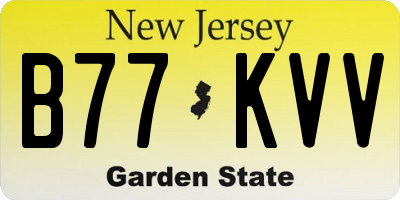 NJ license plate B77KVV