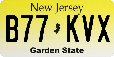 NJ license plate B77KVX
