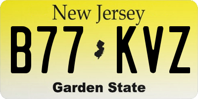 NJ license plate B77KVZ